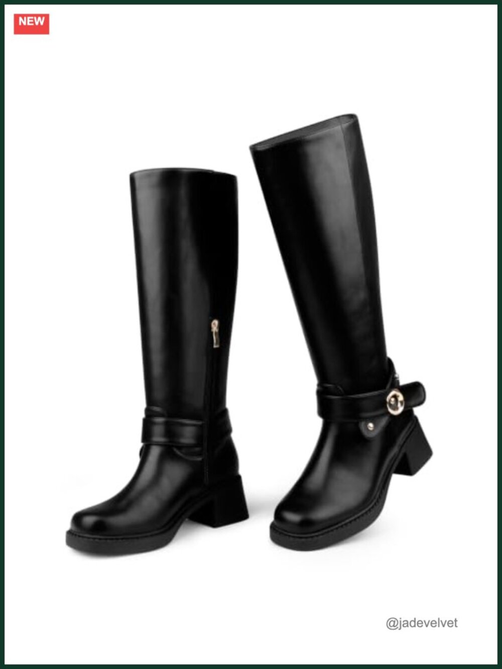 Slouchy Fold Over Mid-Calf Boots Square Toe Low Heel Synthetic Leather